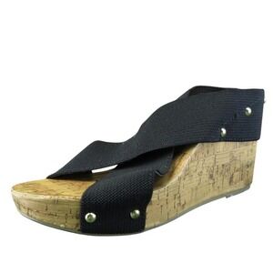 Montego Bay Club  Women Slide Sandal Shoes Size 9.5 Medium Black‎ Fabric